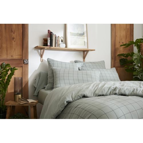 Housse De Couette Réversible "gaïa Match" Tissé-teint Grands Carreaux - 260x240 Cm - "gaze De Coton"