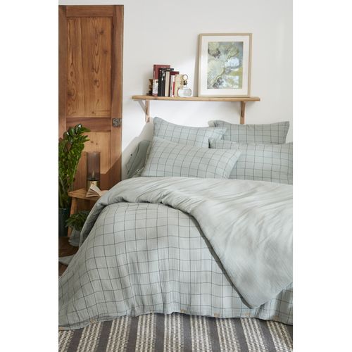 Housse De Couette Réversible "gaïa Match" Tissé-teint Grands Carreaux - 260x240 Cm - "gaze De Coton"