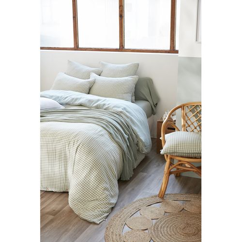 Housse De Couette Réversible "vickie" Tissé-teint - 240x220 Cm - "gaze De Coton"