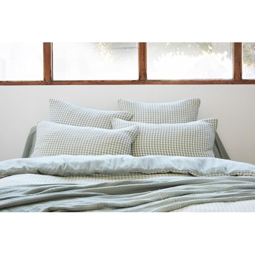 Housse De Couette Réversible "vickie" Tissé-teint - 240x220 Cm - "gaze De Coton"