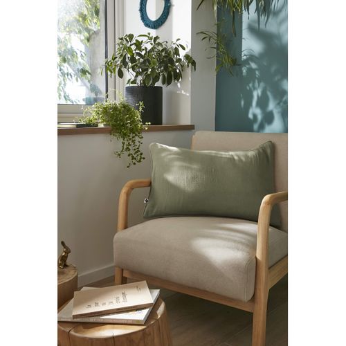 Coussin Déhoussable Avec Passepoil "gaïa" 40 X 60 Cm "gaze De Coton" L'effet Papillon