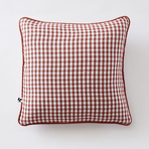 Coussin Déhoussable Avec Passepoil Tissé Teint "vickie" - 45x45 Cm - "gaze De Coton"
