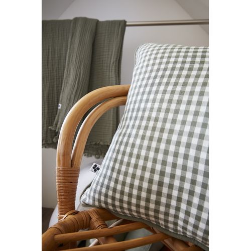 Coussin Déhoussable Avec Passepoil Tissé Teint "vickie" - 45x45 Cm - "gaze De Coton"