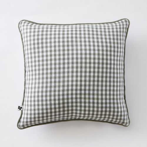 Coussin Déhoussable Avec Passepoil Tissé Teint "vickie" - 45x45 Cm - "gaze De Coton"