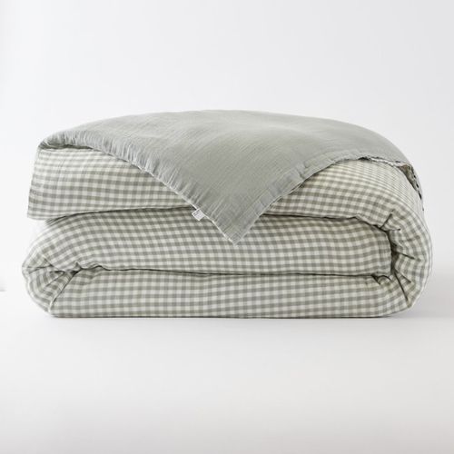 Housse De Couette Réversible "vickie" Tissé-teint - 260x240 Cm - "gaze De Coton"