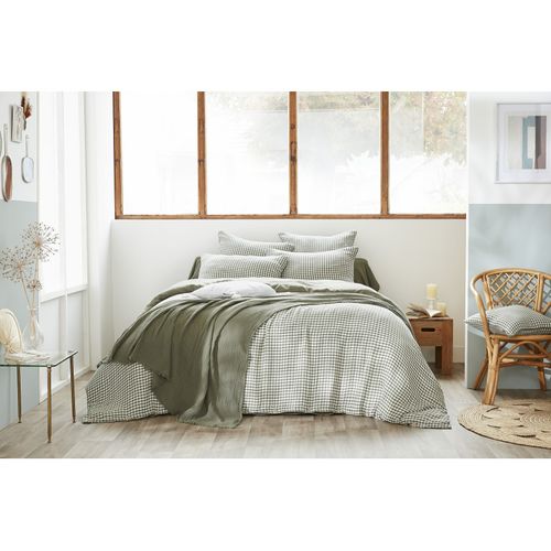 Housse De Couette Réversible "vickie" Tissé-teint - 260x240 Cm - "gaze De Coton"