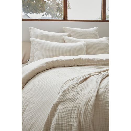 Housse De Couette Réversible "vickie" Tissé-teint - 240x220 Cm - "gaze De Coton"