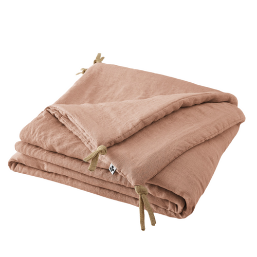 Edredon Ou Bout De Lit Matelassé 90 X 200 Cm "soline" Lin Lavé L'effet Papillon