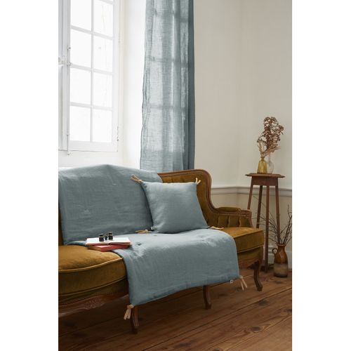 Edredon Ou Bout De Lit Matelassé 90 X 200 Cm "soline" Lin Lavé L'effet Papillon