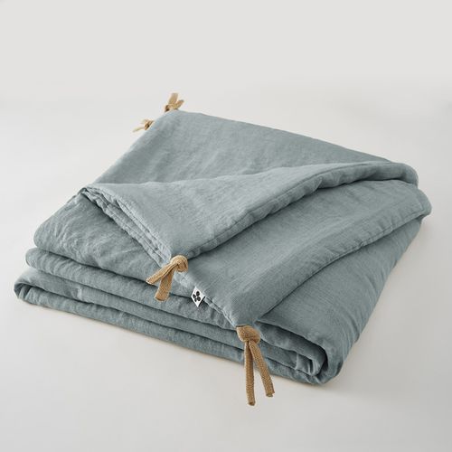 Edredon Ou Bout De Lit Matelassé 90 X 200 Cm "soline" Lin Lavé L'effet Papillon