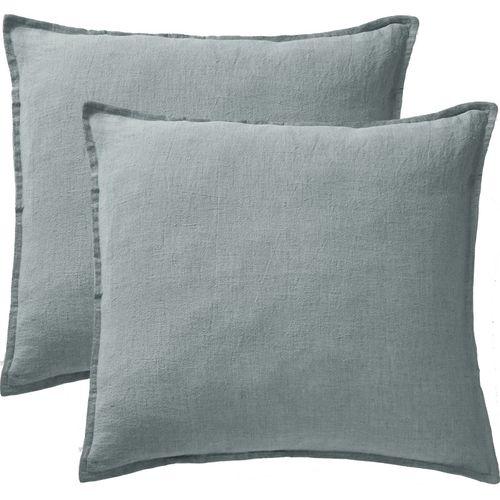 Lot De 2 Taies D'oreiller "soline" 60 X 60 Cm et 50 X 70 Cm "lin Lavé" L'effet Papillon