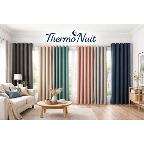 Rideau Occultant Thermique Doublé Polaire Thermonuit – 140 X 260 Cm – Bleu Tendre