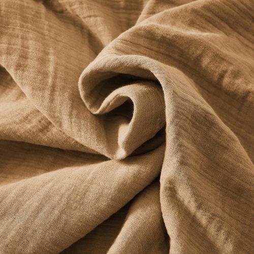 Drap-housse 140 X 190 Cm – Double Gaze De Coton 125 G/m² – Gaïa Camel