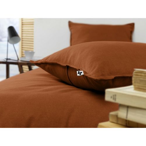 Taie D’oreiller 63 X 63 Cm – Flanelle Chaude – Collection Candice – Coloris Tomette