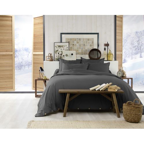 Drap-housse King Size 180 X 200 Cm – Flanelle Chaude – Bonnet 30 Cm – Candice Anthracite