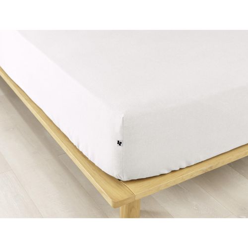 Drap-housse King Size 180 X 200 Cm – Flanelle Chaude – Bonnet 30 Cm – Candice Blanc