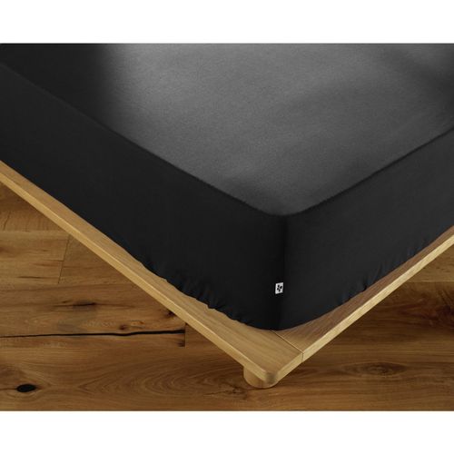 Drap Housse Coton Luxe 180 X 200 Cm Bonnet 30 Cm Ambre Noir