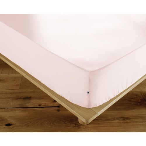 Drap Housse Coton Luxe 180 X 200 Cm Bonnet 30 Cm Ambre Rose Clair