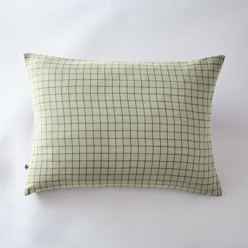 Taie D’oreiller 50 X 70 Cm – Gaze De Coton Tissée – Gaïa Mix – Vert D'eau