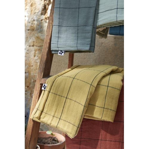 Taie D’oreiller 60 X 60 Cm – Gaze De Coton Tissée – Gaïa Match Safran