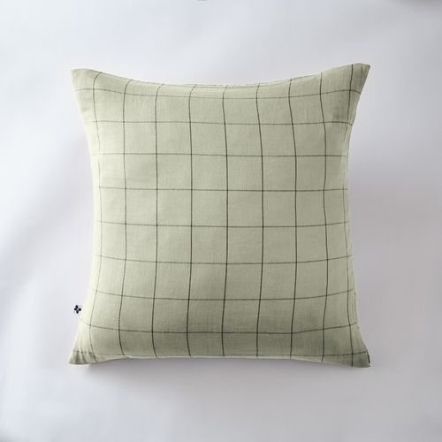 Taie D’oreiller 60 X 60 Cm – Gaze De Coton Tissée – Gaïa Match Vert D'eau