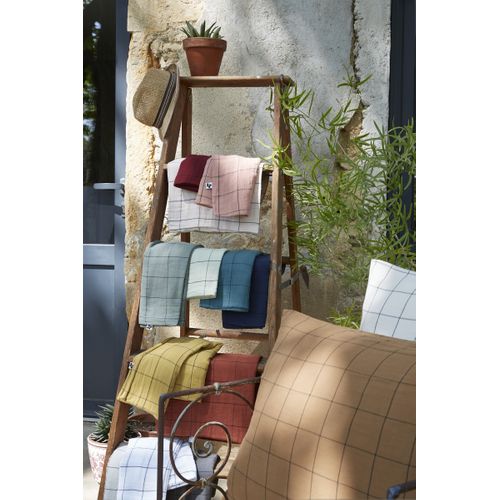 Taie D’oreiller 60 X 60 Cm – Gaze De Coton Tissée – Gaïa Match Vert D'eau