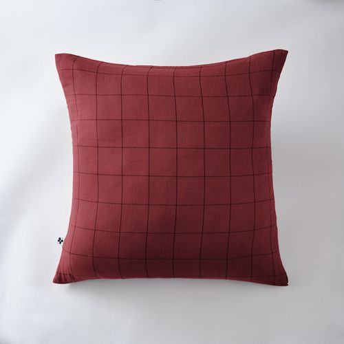 Taie D’oreiller 60 X 60 Cm – Gaze De Coton Tissée – Gaïa Match Bordeaux
