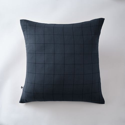 Taie D’oreiller 60 X 60 Cm – Gaze De Coton Tissée – Gaïa Match Minuit