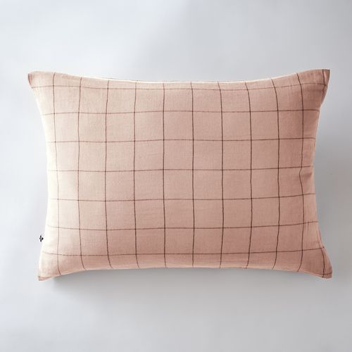 Taie D'oreiller Gaze De Coton Tissée  50 X 70 Cm Gaia Match Rose Clair