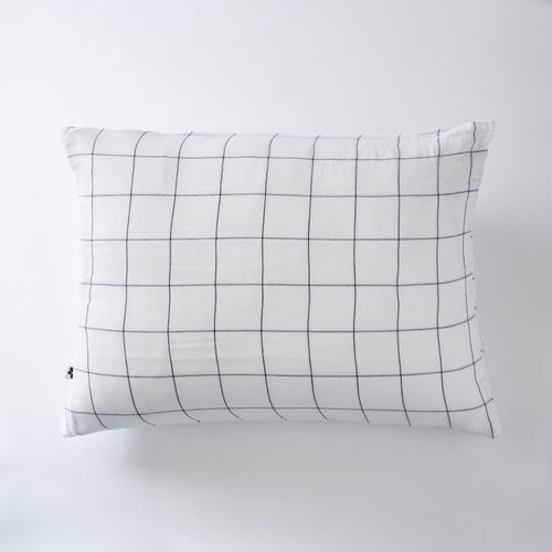 Taie D’oreiller 50 X 70 Cm – Double Gaze De Coton Tissée-teinte Gaïa Match – Blanc