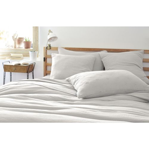 Taie D’oreiller Brodée 50 X 70 Cm – Gaze De Coton – Gaïa Boho Nuage
