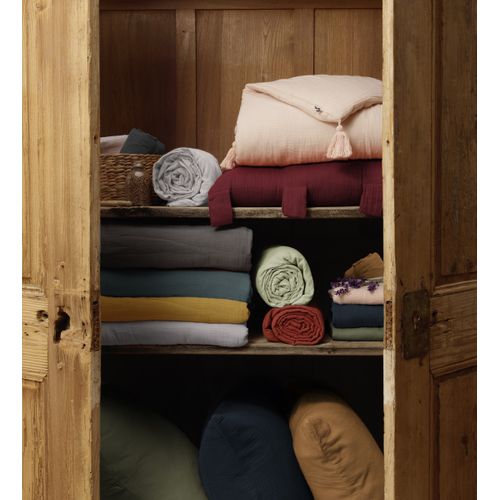 Édredon 150 X 150 Cm – Double Gaze De Coton – Rose Pêche