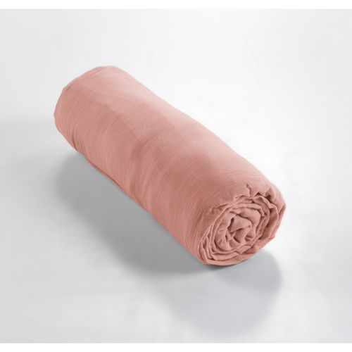 Drap-housse 140 X 190 Cm – Double Gaze De Coton 125 G/m² – Gaïa Rose Pêche