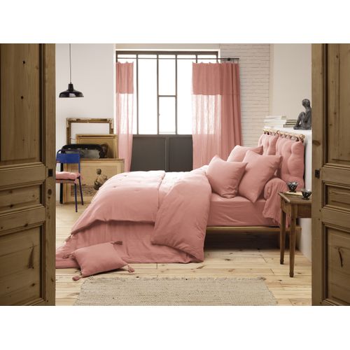 Drap-housse 160 X 200 Cm – Double Gaze De Coton 125 G/m² – Gaïa Rose Pêche