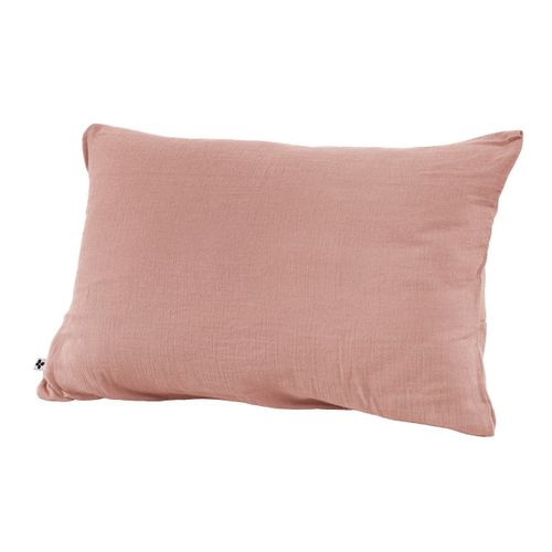 Taie D’oreiller 50 X 70 Cm – Double Gaze De Coton – Gaïa Rose Pêche