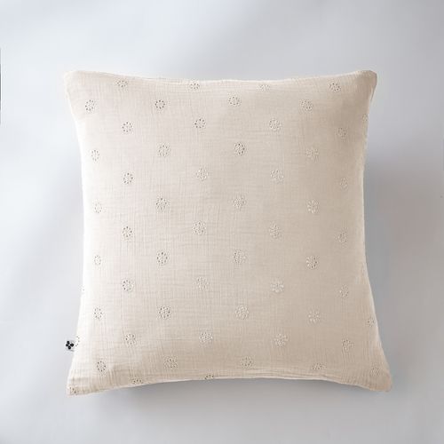Taie D’oreiller Brodée 60 X 60 Cm – Gaze De Coton – Gaïa Boho Pampa