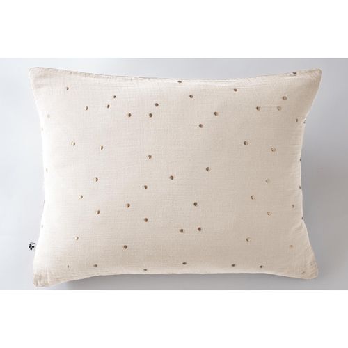Taie D’oreiller 50 X 70 Cm – Gaze De Coton Brodée Fil Or – Gaïa Chic Pampa