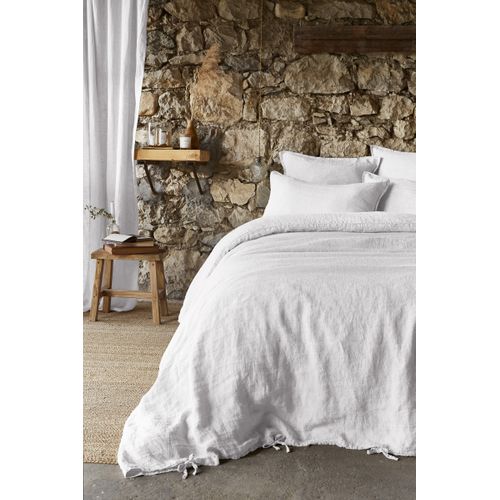 Taie D’oreiller 50 X 70 Cm – Lin Lavé Français Luxe Soline - Blanc