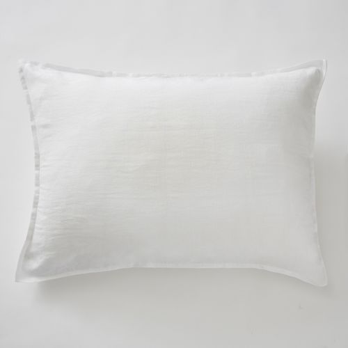 Taie D’oreiller 50 X 70 Cm – Lin Lavé Français Luxe Soline - Blanc
