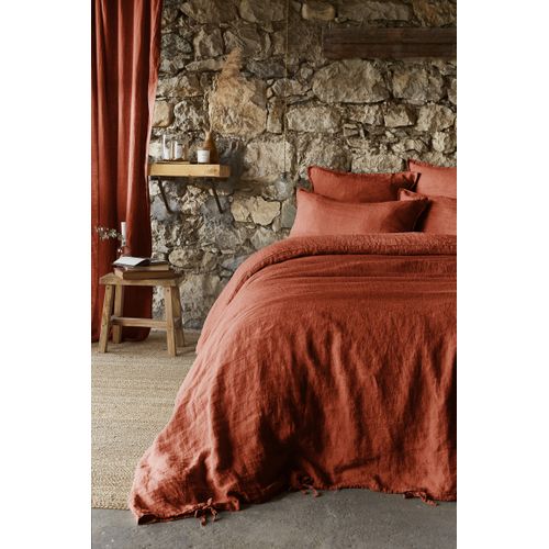 Taie D’oreiller 50 X 70 Cm – Lin Lavé Français Luxe Soline - Paprika
