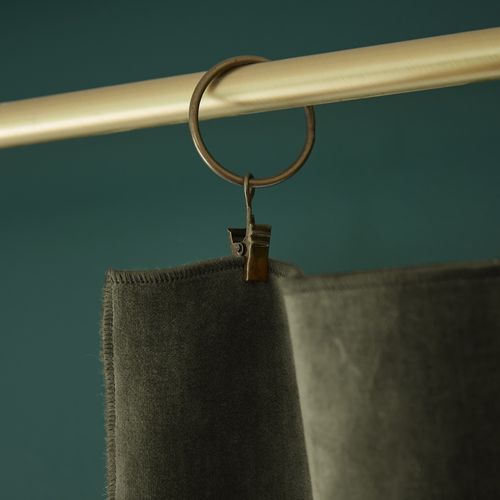 Rideau Ajustable + 8 Anneaux Pince – Velours De Coton César – 140 X 270 Cm - Thym