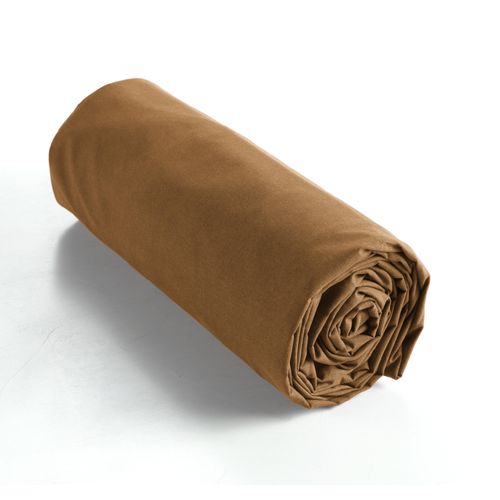 Drap Housse Coton Luxe 160 X 200 Xcm Bonnet 30 Cm Ambre Camel