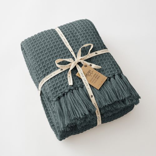 Plaid à Franges 130 X 160 Cm – Rpet Gabin Ardoise