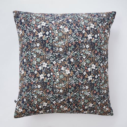 Taie D’oreiller 60 X 60 Cm – Gaze De Coton Imprimée Capucine Minuit