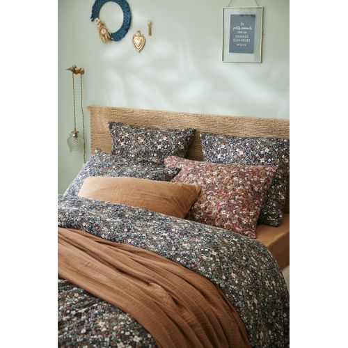 Taie D’oreiller 50 X 70 Cm – Gaze De Coton Imprimée Capucine Minuit