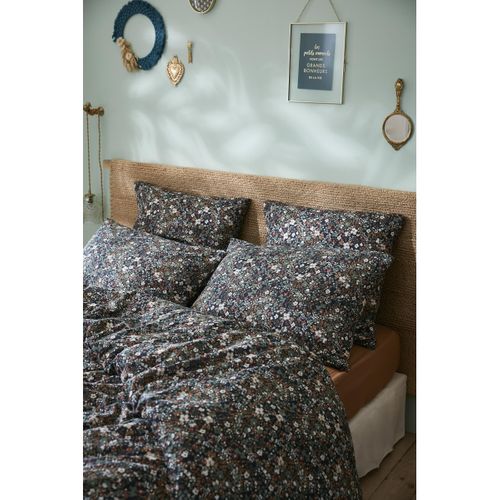 Taie D’oreiller 50 X 70 Cm – Gaze De Coton Imprimée Capucine Minuit