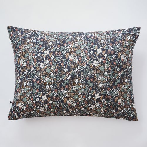 Taie D’oreiller 50 X 70 Cm – Gaze De Coton Imprimée Capucine Minuit
