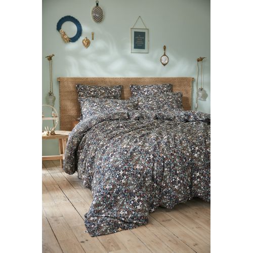 Taie D’oreiller 50 X 70 Cm – Gaze De Coton Imprimée Capucine Minuit