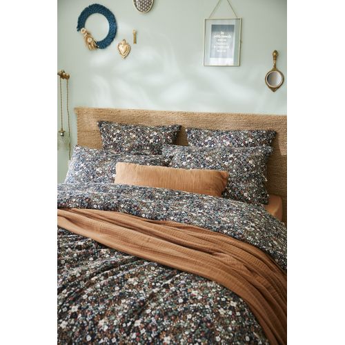 Taie D’oreiller 50 X 70 Cm – Gaze De Coton Imprimée Capucine Minuit