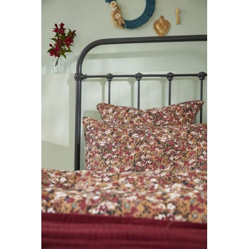 Taie D’oreiller 60 X 60 Cm – Double Gaze De Coton Imprimée Capucine Camel